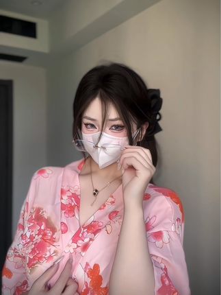 桃沢樱呀双马尾造型，微密圈作品展示青春活力的独特美