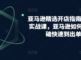 亚马逊运营教学视频合集,从新手到专家的全套教程