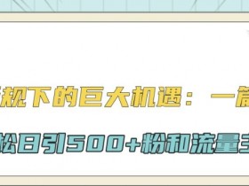 公众号流量主老项目新玩法，保姆级拆解10W+收益秘籍